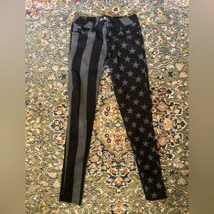 Royal Bones Black and Gray Pants with Stars and Stripes